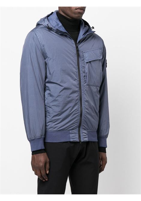 giubbino imbottito con zip in nylon blu avion STONE ISLAND | 771540723V0024